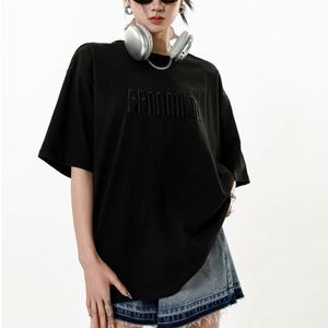 T-shirt personnalisé broderie Femme T-shirts pour femmes T-shirt de broderie surdimensionné poids lourd 260gsm - Product Image 6