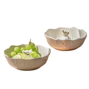 Vente en gros d'usine, bol à fruits en céramique simple, élégant et charmant pour les fêtes - Product Image 1