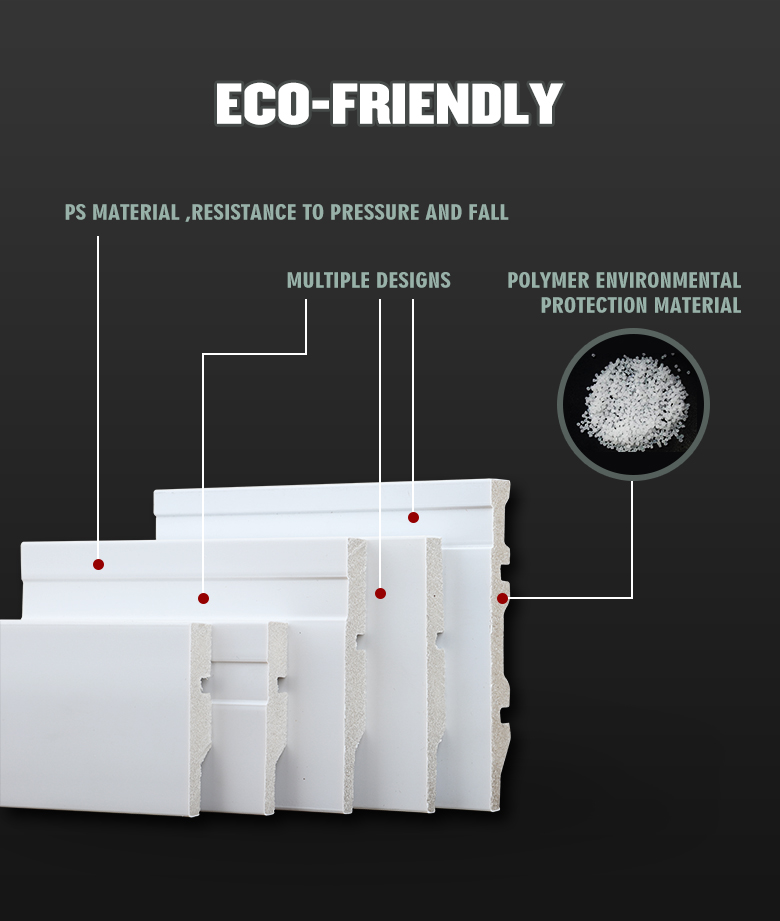 Plastic Baseboard Skirting Board Cornice Moulding