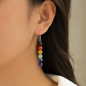 Pendientes Largos Artísticos con Borlas de Cuentas Redondas Multicolores Vintage para Mujer - Product Image 2