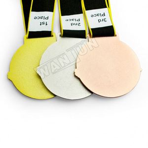 โลหะราคาถูกว่างเปล่าริบบิ้นแขวนทองเงินเหรียญทองแดงกีฬาเหรียญที่กำหนดเอง - Product Image 6