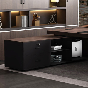 <span class=keywords><strong>Bureau</strong></span> de direction modulaire en MDF à montage facile, design moderne, ergonomique, avec tiroirs de <span class=keywords><strong>rangement</strong></span> et dimensions personnalisables - Product Image 6
