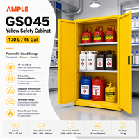 Armoire de stockage de liquides inflammables 170L (45 gallons) en acier jaune à double porte, armoire de sécurité pour laboratoire et entrepôt, fourniture OEM