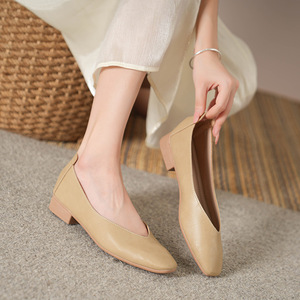 <span class=keywords><strong>Ballerine</strong></span> da Donna in PU di Tendenza, Colore Unico, con Fodera in Pelle Leggera, Chiusura Slip-On per Estate, Primavera e Autunno - Product Image 2
