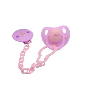 BBEAN Pacifier Clip Holder Safe Baby Pink Orthodontic Infant Pacifiers with Chain Holder
