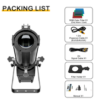 Projecteur LED Ellipsoidal SHEHDS 250W CRI92 Blanc Chaud/Froid avec Zoom et Gradation 16 Bits LEKO pour Théâtre, Studio TV, Église