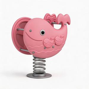 Cheval à bascule en forme de baleine, sécurisé, en plastique et acier, pour écoles, maternelles, communes, centres commerciaux, aires de jeux extérieures pour enfants - Product Image 3