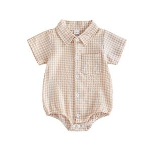 Vestiti Estivi per Neonati, Tutina a Maniche Corte a Quadri per Bambino <span class=keywords><strong>12</strong></span>-18 <span class=keywords><strong>Mesi</strong></span> - Product Image 6