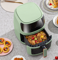Friteuse à air numérique 1500W, 5,5L-8L, multifonction, avec écran tactile en plastique pour usage domestique