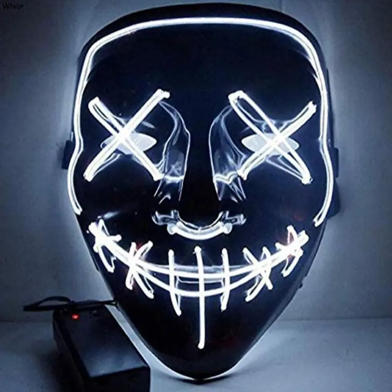 Halloween Scary Horror Dj Purge Party Masken El Wire Led Rave Helm Cosplay Prop Bar Maskerade Neon Masken