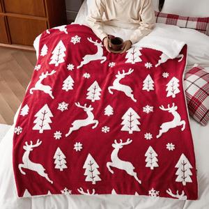 Couverture en flanelle à motifs de sapins de Noël et de flocons de neige, couverture de sieste, décoration de Noël, super douce, lavable en machine - Product Image 3