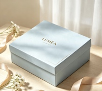 Boîte cadeau en carton recyclable de luxe sur mesure avec couvercle et base pour vêtements, accessoires, emballage de cadeaux de mariage