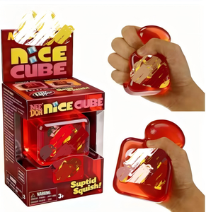 Nuovo Nee Doh Edizione Limitata M Brand Cubo Antistress a Forma di Hamburger Quadrato Suptid Squish Rosso Carino Ecologico Sensoriale Morbido - Product Image 3
