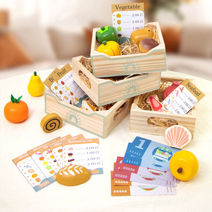 CE CPC Ensemble <span class=keywords><strong>de</strong></span> jeu d'imitation en bois pour enfants d'âge préscolaire, avec aliments (légumes, fruits, fruits <span class=keywords><strong>de</strong></span> mer, pain), pour jeu <span class=keywords><strong>de</strong></span> rôle <span class=keywords><strong>de</strong></span> <span class=keywords><strong>cuisine</strong></span> et <span class=keywords><strong>de</strong></span> vente - Product Image 3