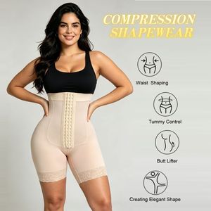 En gros Short gainant taille haute en Spandex à compression forte, sculptant le corps, amincissant le ventre, effet BBL - Product Image 3