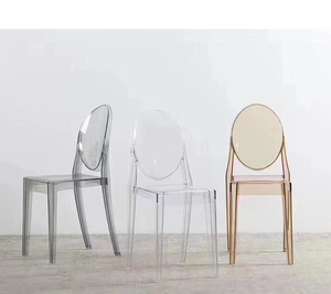 เก้าอี้ผีพลาสติกใสอะคริลิกใสแบบวางซ้อนกันได้สำหรับงานเลี้ยงอาหารงานแต่งงานงานเลี้ยง - Product Image 6