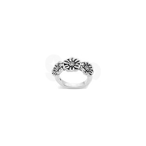 Terrific Class Charming Botanical <b>Aesthetic</b> Triple Flower 925 Sterling Silver Wedding <b>Ring</b> - Product Image 1