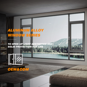 现代房屋双层玻璃铝合金窗钢化玻璃窗用于房屋耐冲击铝平开窗 - Product Image 4