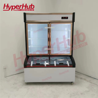 Vitrine réfrigérée verticale et congélateur combiné pour supermarché, porte vitrée, refroidissement direct pour boissons et glaces