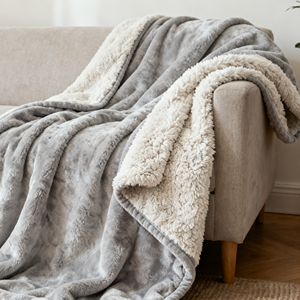 Double Sided Sherpa Fleece <strong>Blanket</strong> <strong>Extra</strong> Thick Plush Reversible Winter <strong>Throw</strong> <strong>Blanket</strong> and <strong>Large</strong> Couch Cover - Product Image 1