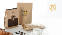 Pochettes quadruples scellées personnalisées recyclées pour emballage d'aliment sec sacs en papier kraft brun avec fenêtre translucide