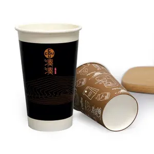 8Oz 12Oz 16Oz China Grootste Fabrikant Wegwerp Hete Koffie Paper Cups Met Logo Dubbele Muur Rimpel Papier koffie Cups