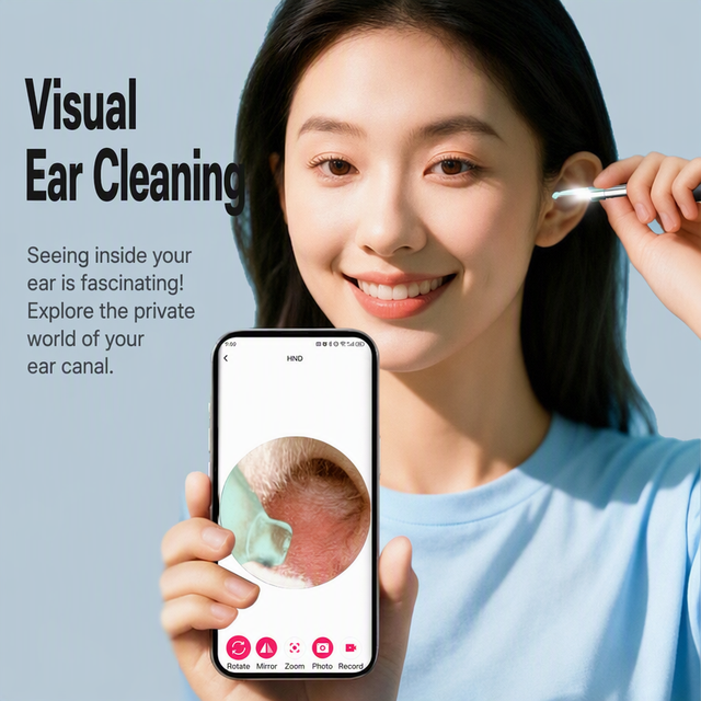 Wireless Visual Ear Cleaner WiFi 1080P Endoscope Camera Ear Pick for Android Smartphone with US Plug for Baby Care