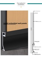 Profilé de plinthe en aluminium LED encastré minimaliste, canal lumineux dissimulé pour éclairage d'ambiance intérieur