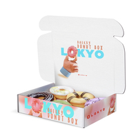 Pour LOKYO taille personnalisée pliante prendre beignet boîte de papier boulangerie pâtisserie Biscuit biscuit doux beignet mat stratification papier enduit pour
