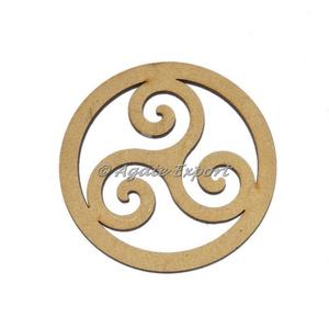 Round Celtic-Symbol Wooden <b>Coaster</b> - Product Image 1