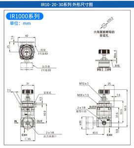 ตัวควบคุมลมแบบนิวแมติก รุ่น SOLH IR Series IR1000 IR2000 IR3000 1.0 RC 1/4 3/8 1/2 พอร์ต แรงดันสูง - Product Image 1