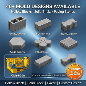 Máquina móvil QMY4-30a para fabricar ladrillos huecos y sólidos, adoquines y bloques de cemento de bajo costo, <span class=keywords><strong>manual</strong></span>. - Product Image 3