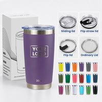 Gobelet de voyage isotherme à double paroi en acier inoxydable 20 oz avec couvercle, anti-fuite, sans BPA, personnalisable avec logo - Vente en gros
