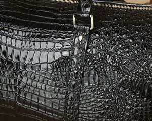 Wholesale Custom Large Satchel Handbag for Unisex Waterproof Durable Genuine <strong>Croc</strong>-Embossed Leather Zipper Closure Shoulder <strong>Strap</strong> - Product Image 5