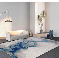 Homeroots moderne 2 'X 3' tapis de maison de luxe bleu Oriental Power tapis mur à mur tapis de salon résistant aux taches