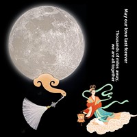 Éventail de Danse pour Mariage, Réunion, Festival de la Mi-Automne, Cadeau de Style Chinois, Éventail de Lune Translucide Imprimé en 3D Créatif