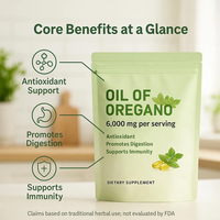 Gélules d'huile d'origan 180/300 unités Soutien immunitaire pour adultes Antioxydant Sans OGM Sans gluten Complément alimentaire