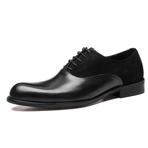 รองเท้าหนังแท้ทรงอิตาเลียนแบบสี่เหลี่ยมผูกเชือก ผลิตด้วยวิธี Goodyear Welted สีแดงไวน์ ทำด้วยมือ รองเท้าเดอร์บี้ รองเท้าทางการสำหรับธุรกิจ - Product Image 2
