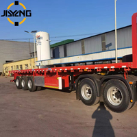 Semi-remorque à plateau plat standard de 40 pieds, remorque de camion à plateau plat durable pour le transport intermodal de conteneurs