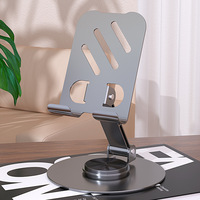 Support de téléphone portable pliable en métal pour bureau, rotation à 720°, réglable, portable, en acier, compatible avec tous les modèles d'iPhone et d'Android
