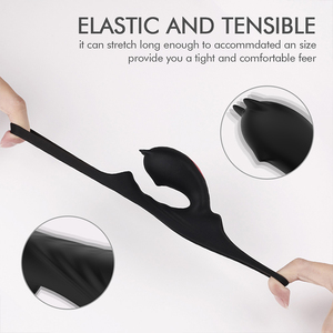 Nouveau design de vibrateur clitoridien féminin à double moteur, 9 fonctions, 10 fréquences, étanche IPX7, rechargeable, en silicone, avec anneau pénien - Product Image 6