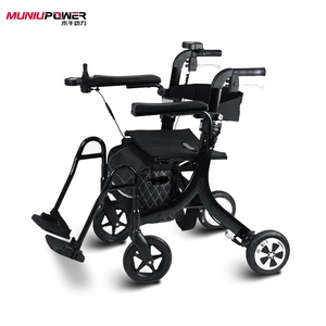Deambulatore Elettrico Leggero Nero per Interni ed Esterni con Sedile per Anziani e Disabili - Product Image 1
