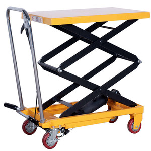 Hydraulic <b>Platform</b> Truck 500Kg Capacity Scissor Lift Table Truck Manual Lifting <b>Trolley</b> For Warehouse Manufacturing Plant - Product Image 5