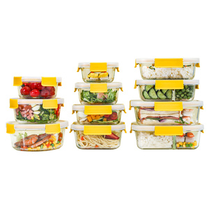 Boîte à lunch en verre moderne de forme carrée pour femmes stockage divisé pour usage de bureau pour congélateur de nourriture sûr pour l'usage de cuisine de camping - Product Image 2