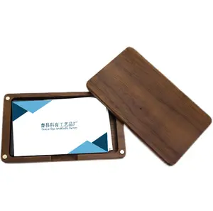 Фабричная поставка простой портативный карманный бамбуковый деревянный визитной карточный держатель Футляр