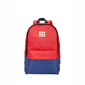 Middle Yellow Custom Logo Pattern Red Teens Backpack School Bags Dual Color Contrast Design Sport Leisure Backpack
