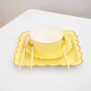 Juego de Vajilla Desechable para Fiesta de Macarons, Platos, Vasos y Servilletas de Papel, Multicolores, Ecológicos, para Cumpleaños y Bodas - Product Image 3