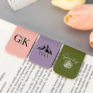 Cross-border spot leather magnetic bookmarks, colored bookmark clips with printable designs, soft magnetic clips for <b>notebooks</b> - Product Image 2