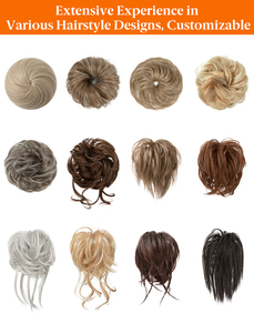 Chignon synthétique élégant et désordonné en forme de donut avec élastique pour usage quotidien – Vente en gros - Product Image 4