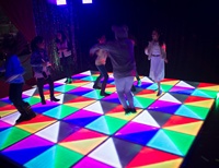 Pistes de danse interactives LED haut de gamme pour mariages, fêtes, avec mélange de couleurs RGB, dalles de sol LED interactives pour mariages, équipement DJ et discothèque